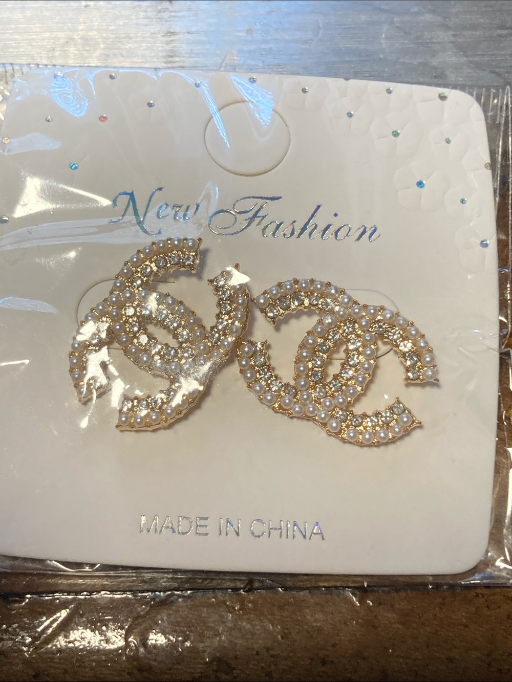Gold-Tone Crystal Interlocking Earrings